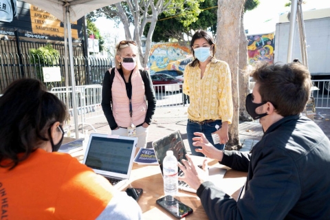 Dr. Carina Marquez at a COVID testing event