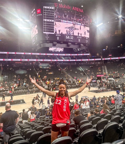 Kinsey at a Las Vegas Aces game